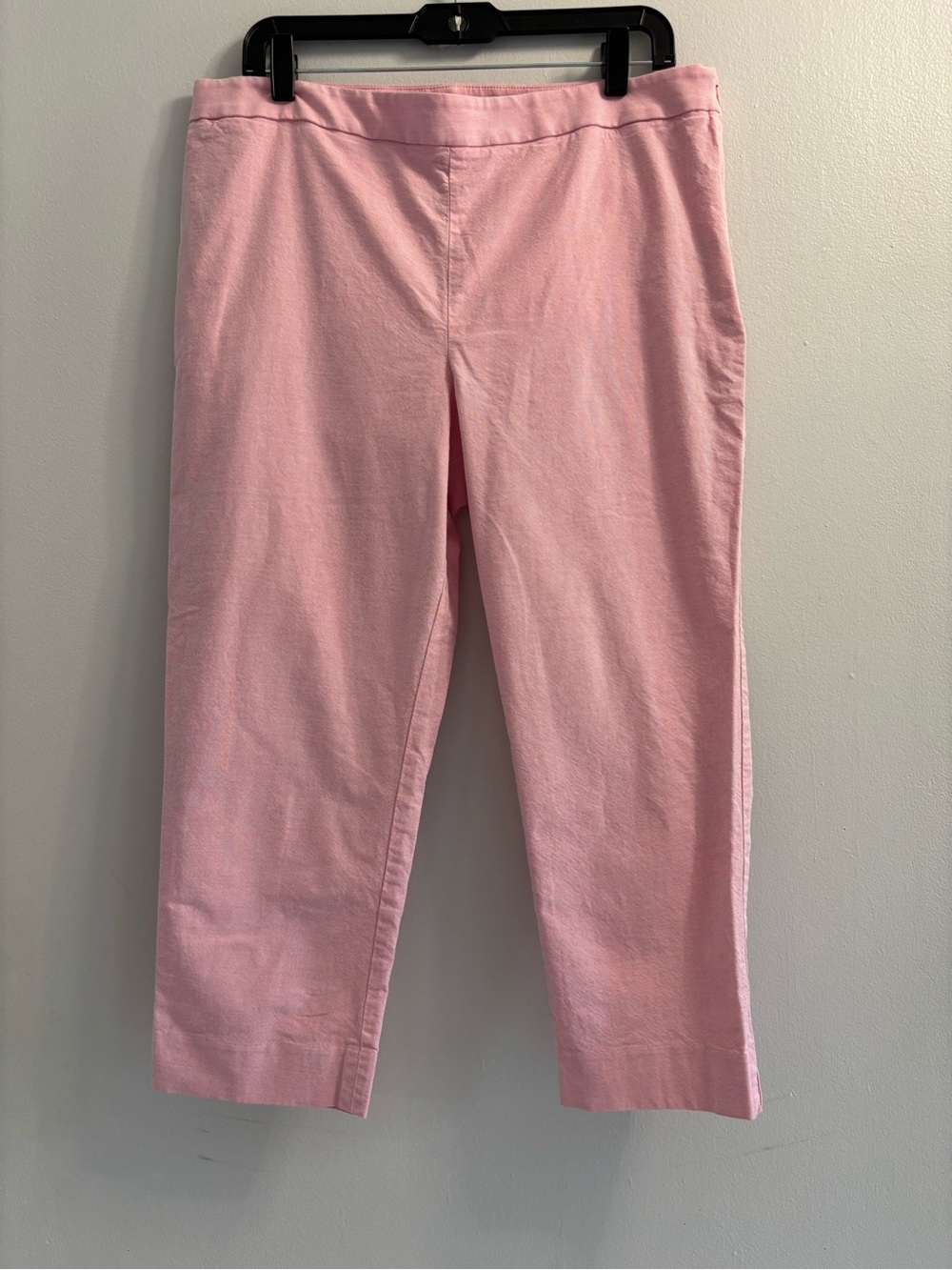 Talbots Chatham Crop Pants Pink Mid Rise Side Zip Stretch Capris Women's Size 12 - Picture 2 of 13